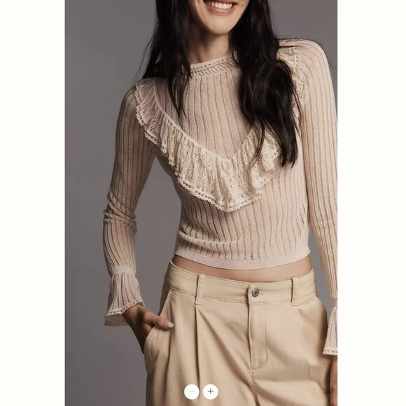 Anthropologie Maeve Pleated Barrel-Leg Chino Pants - Picture 5 of 6